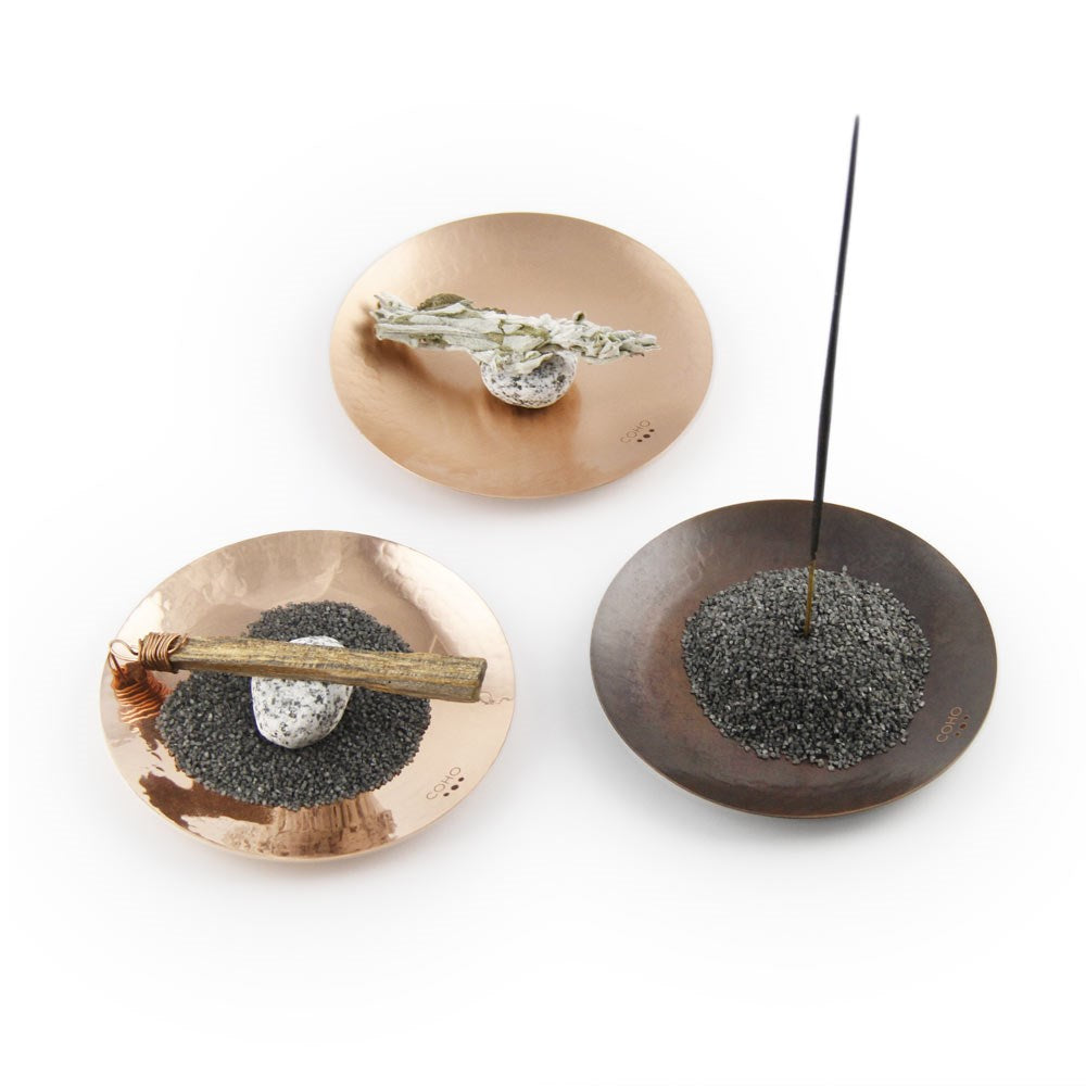 Coho Objet-Coho Artisan Namaste Dövme Bakır Mini Tütsü Tabağı-Namaste Serisi Bakır Mini Tütsü Çanakları-5-Milagron.com