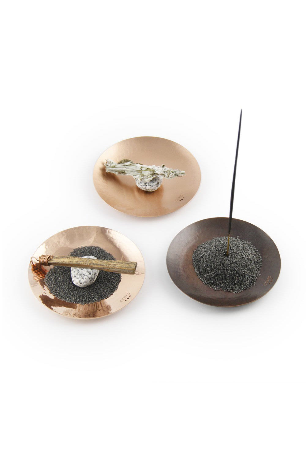 Coho Objet-Coho Artisan Namaste Dövme Bakır Mini Tütsü Tabağı-Tütsülük-5-Milagron.com