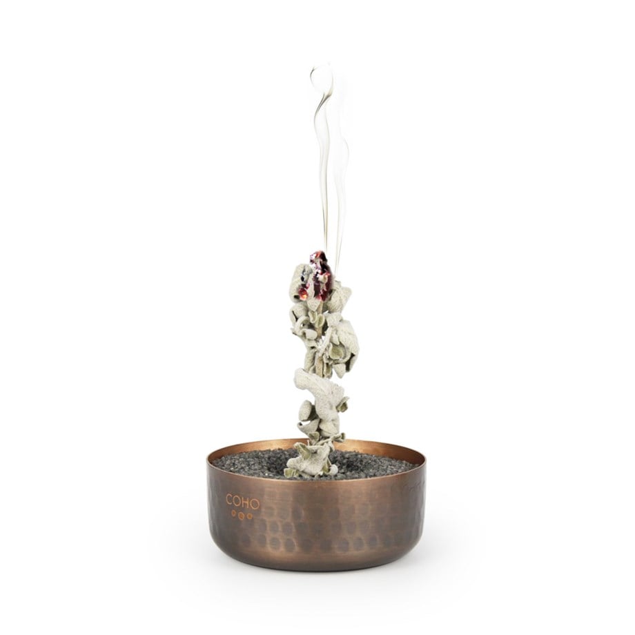 Coho Objet-Coho Box Antique Meditation Bakır Tütsülük & 2 Palo Santo & Adaçayı Tütsü Seti-Tütsülük-3-Milagron.com