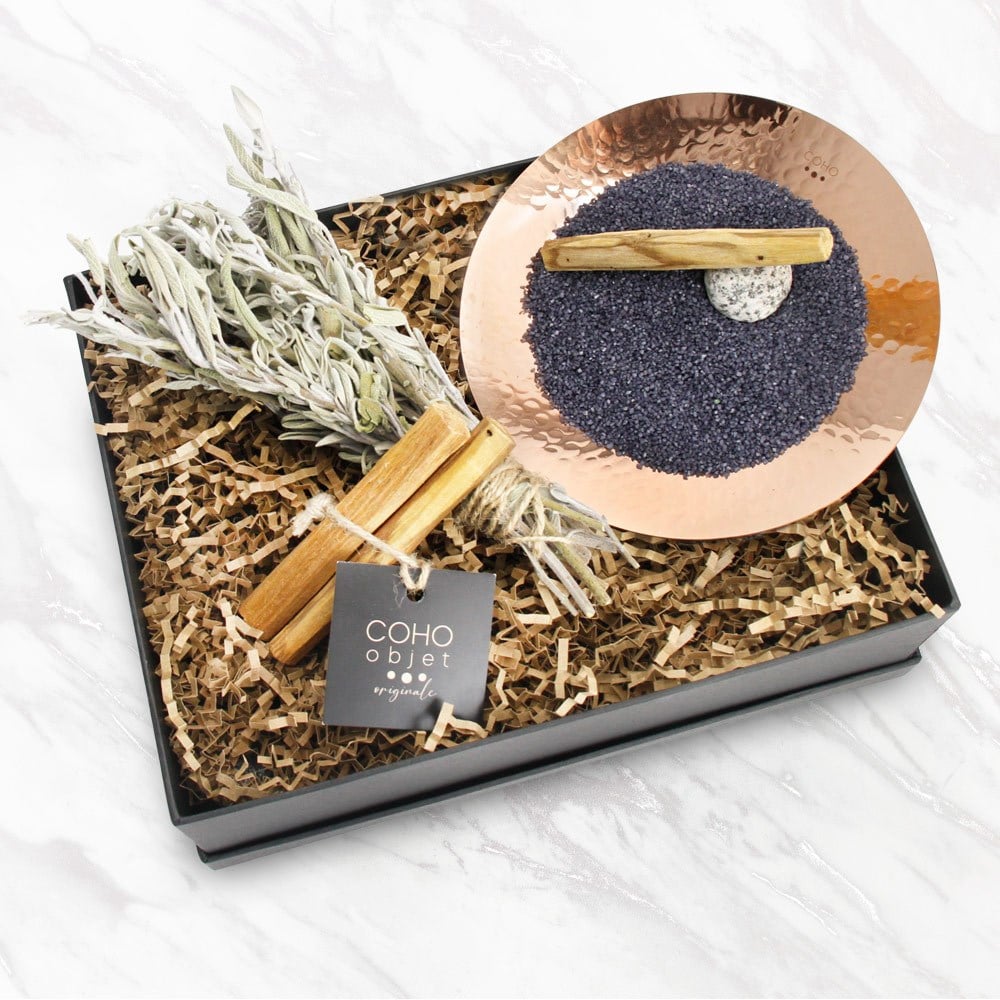 Coho Objet-Coho Box Artisan Prana Bakır Tütsülük & 3 Palo Santo & Adaçayı Hediye Seti-Hediye Setleri-1-Milagron.com