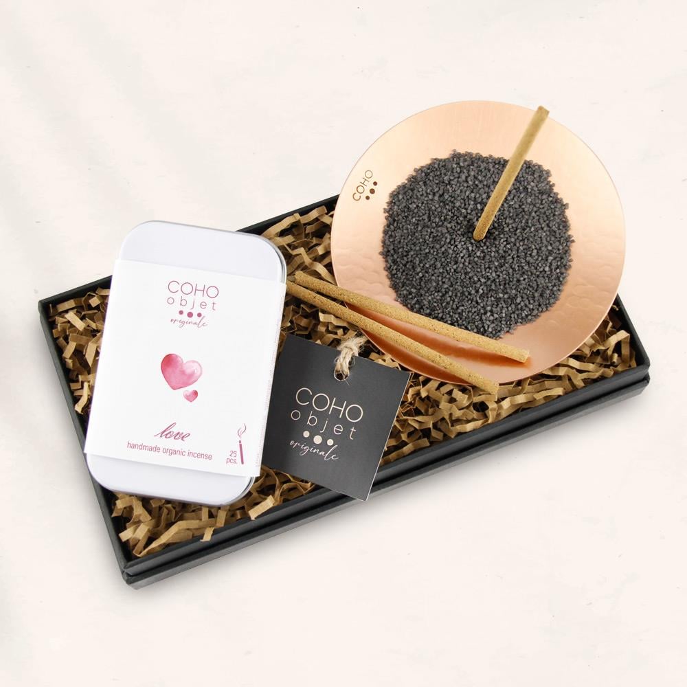 Coho Objet-Coho Box Aşk Tütsüsü & Namaste Bakır Tütsülük Hediye Seti-Hediye Setleri-5-Milagron.com