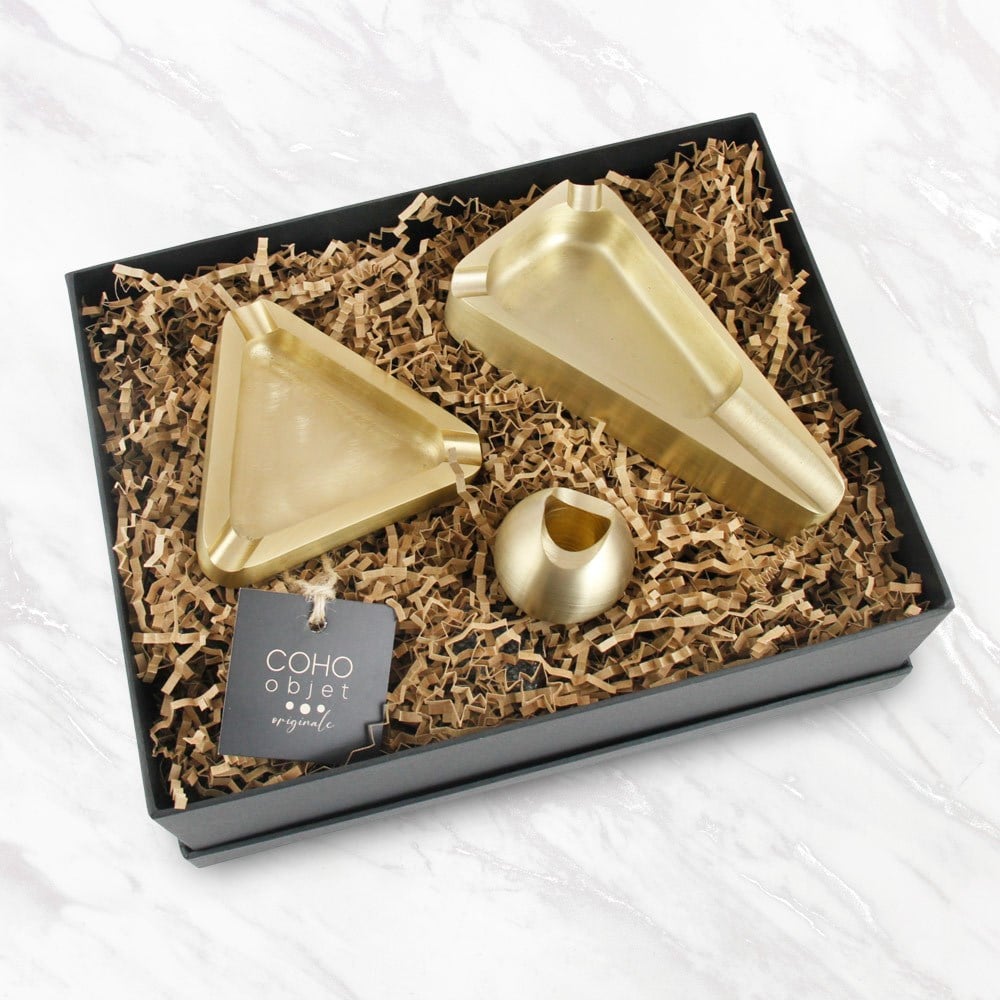 Coho Objet-Coho Box Brazen Döküm Prinç Puroluk & Küllük & Puro Standı Hediye Seti-COHO Box Hediye Kutuları-1-Milagron.com