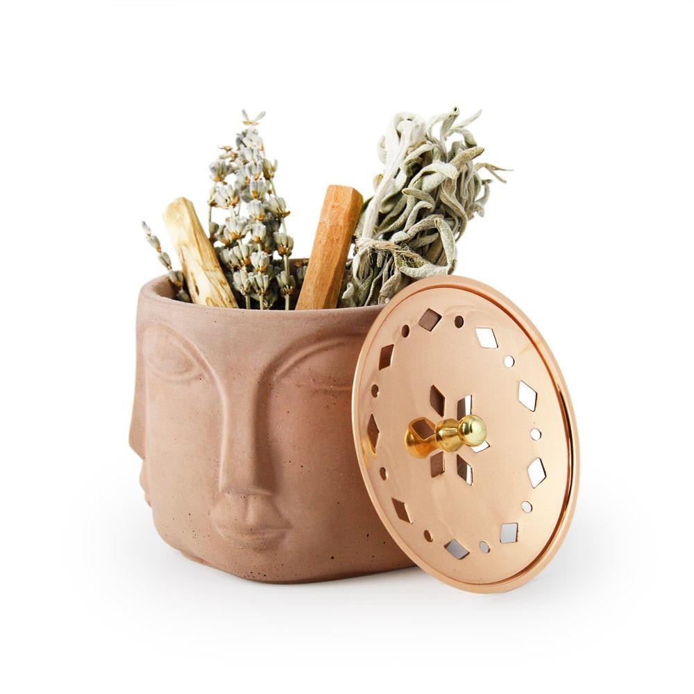 Coho Objet-Coho Box Faces Bakır Kapaklı Terra Tütsülük & üzerlik & Adaçayı & Lavanta Hediye Seti-COHO Box Hediye Kutuları-3-Milagron.com