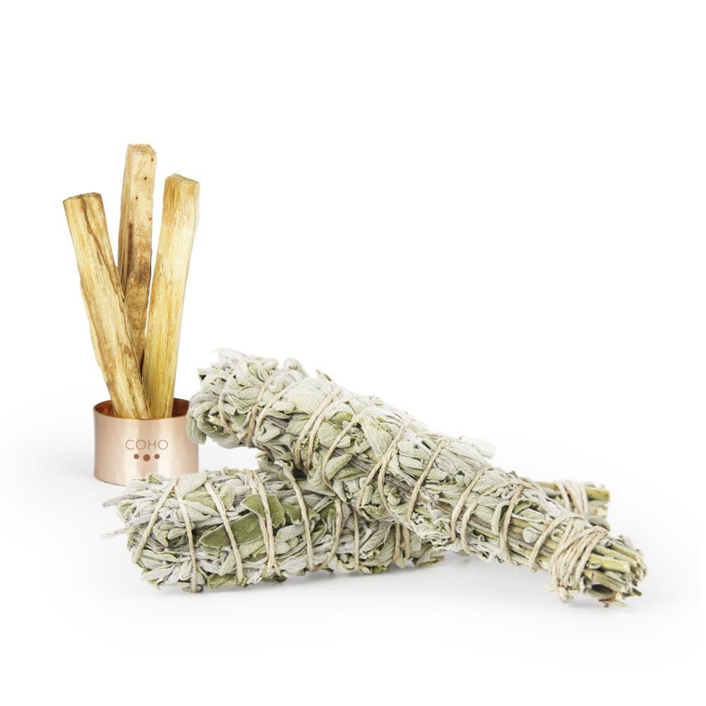 Coho Objet-Coho Box Lux Dövme Bakır Mini Tütsülük & Adaçayı & 3 Palo Santo Hediye Seti-Hediye Setleri-5-Milagron.com