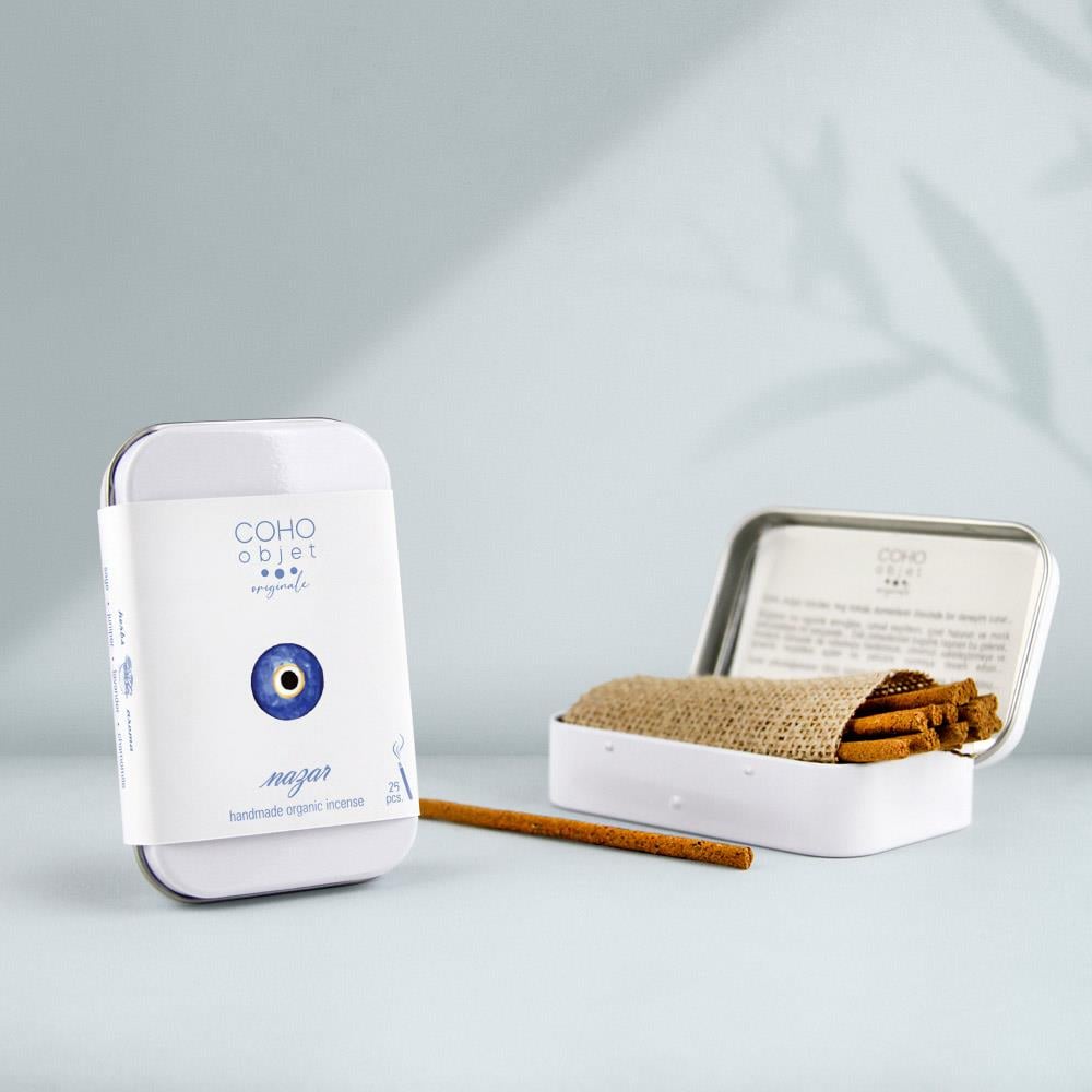 Coho Objet-Coho Box Nazara Karşı Tütsü & Meditation Bakır Tütsülük Hediye Seti-COHO Box Hediye Kutuları-2-Milagron.com