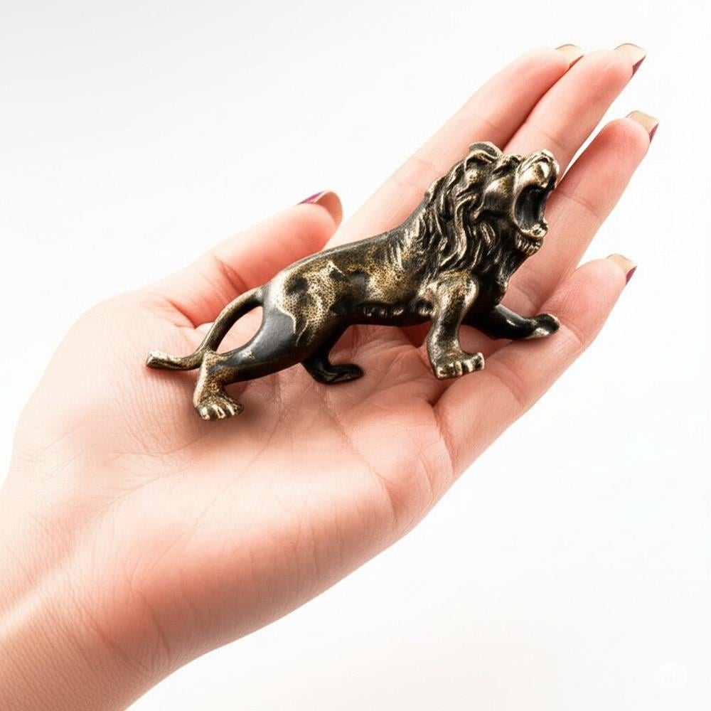 Coho Objet-Coho Brazen Dekoratif Pirinç Döküm Aslan Figürü-Dekoratif Objeler-5-Milagron.com