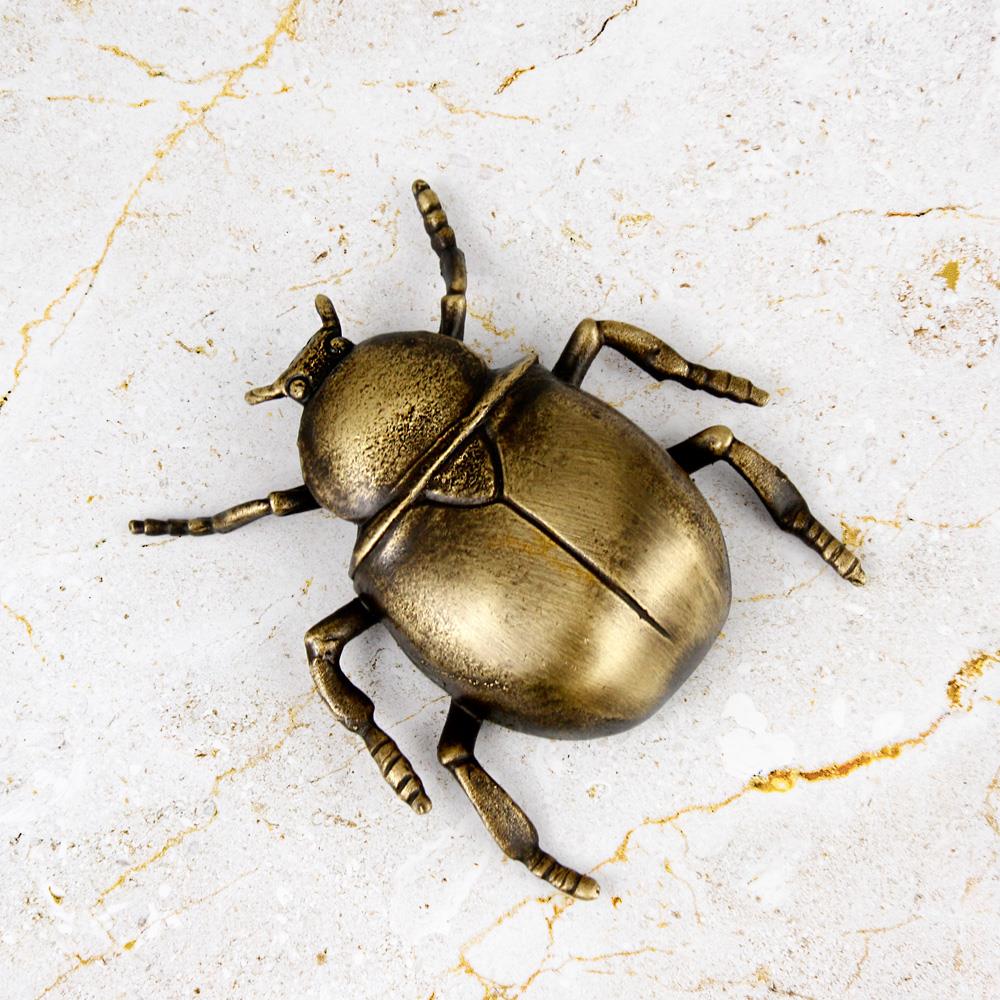 Coho Objet-Coho Brazen Pirinç Döküm El Yapımı Tılsım Böceği Heykeli-Dekoratif Objeler-2-Milagron.com