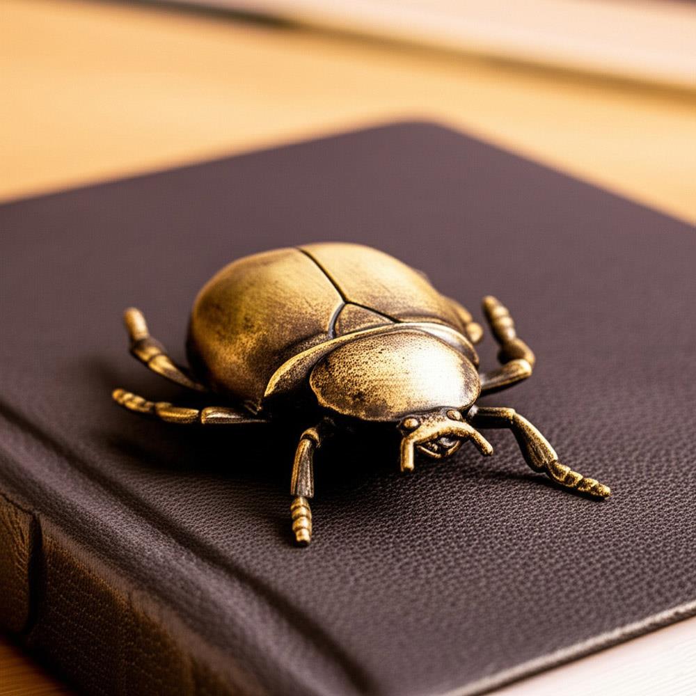 Coho Objet-Coho Brazen Pirinç Döküm El Yapımı Tılsım Böceği Heykeli-Dekoratif Objeler-3-Milagron.com