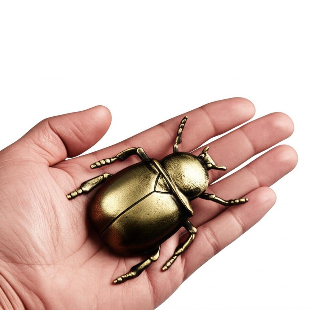 Coho Objet-Coho Brazen Pirinç Döküm El Yapımı Tılsım Böceği Heykeli-Dekoratif Objeler-4-Milagron.com