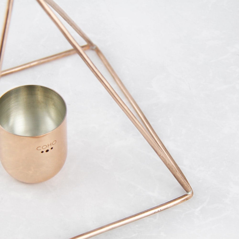 Coho Objet-Coho Cosmos El Yapımı Bakır Aura Enerji Piramidi & Bakır Bardak Seti-Bardak-3-Milagron.com