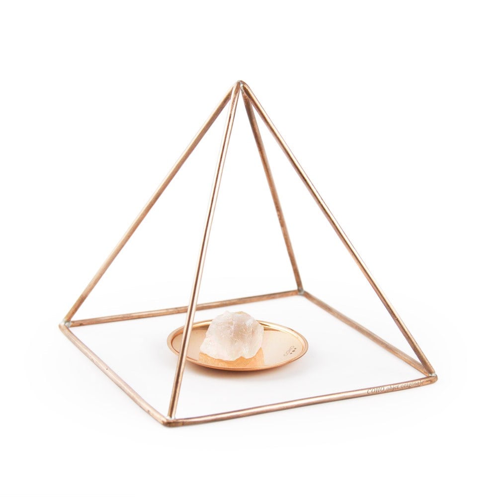 Coho Objet-Coho Cosmos El Yapımı Bakır Aura Enerji Piramidi & Bakır Kase Seti-Sunum Aksesuarları-1-Milagron.com