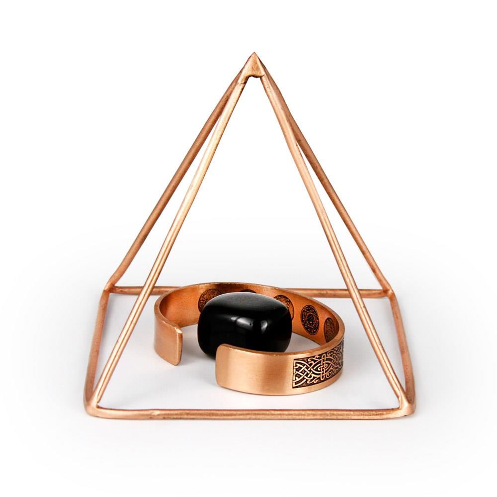 Coho Objet-Coho Cosmos Saf Bakır Mini Enerji Temizleme Piramidi-Takı Standı-1-Milagron.com