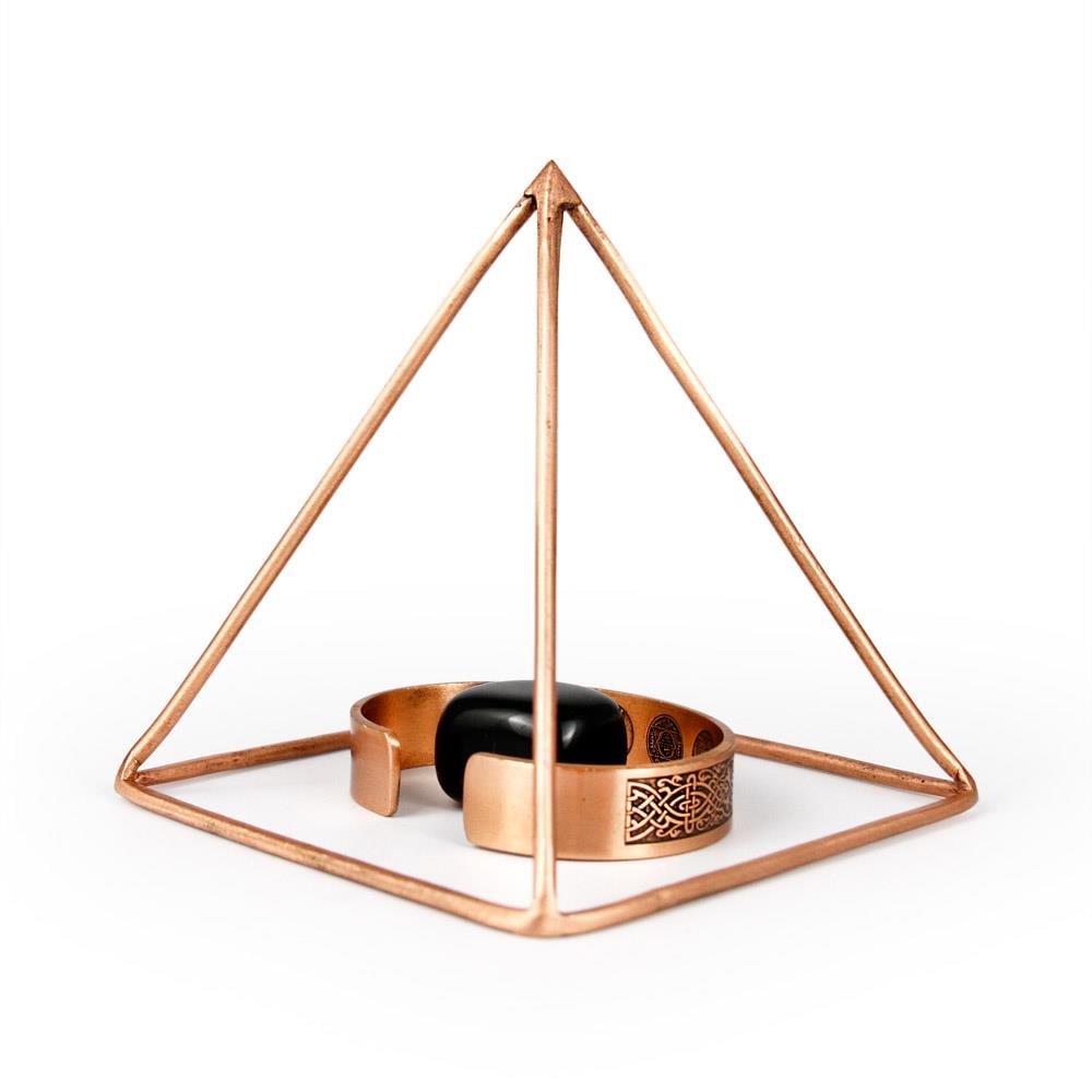 Coho Objet-Coho Cosmos Saf Bakır Mini Enerji Temizleme Piramidi-Takı Standı-5-Milagron.com