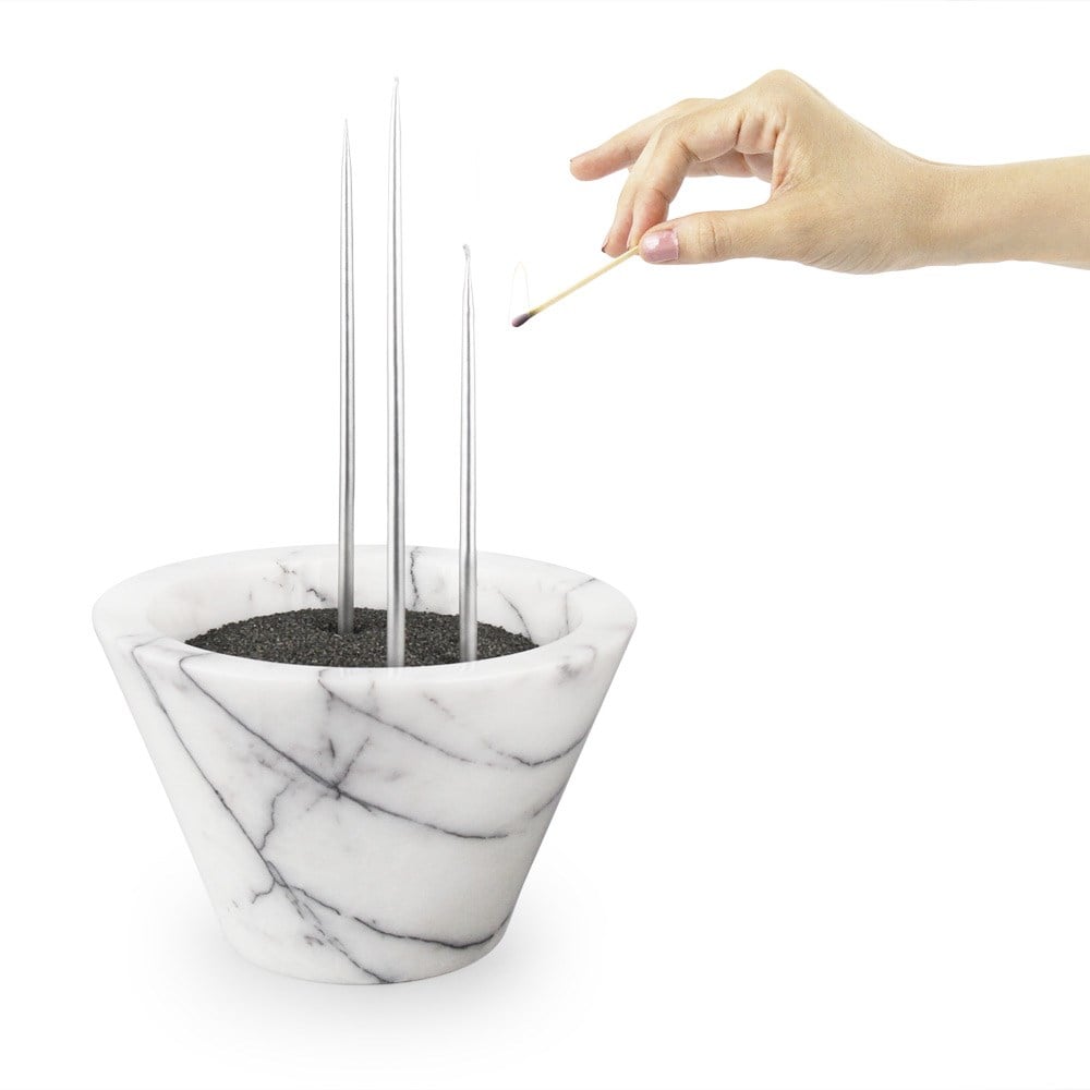 Coho Objet-Coho Crystal Bless Mermer Dilek çanağı Mumluk & Mum Seti-Mum-3-Milagron.com