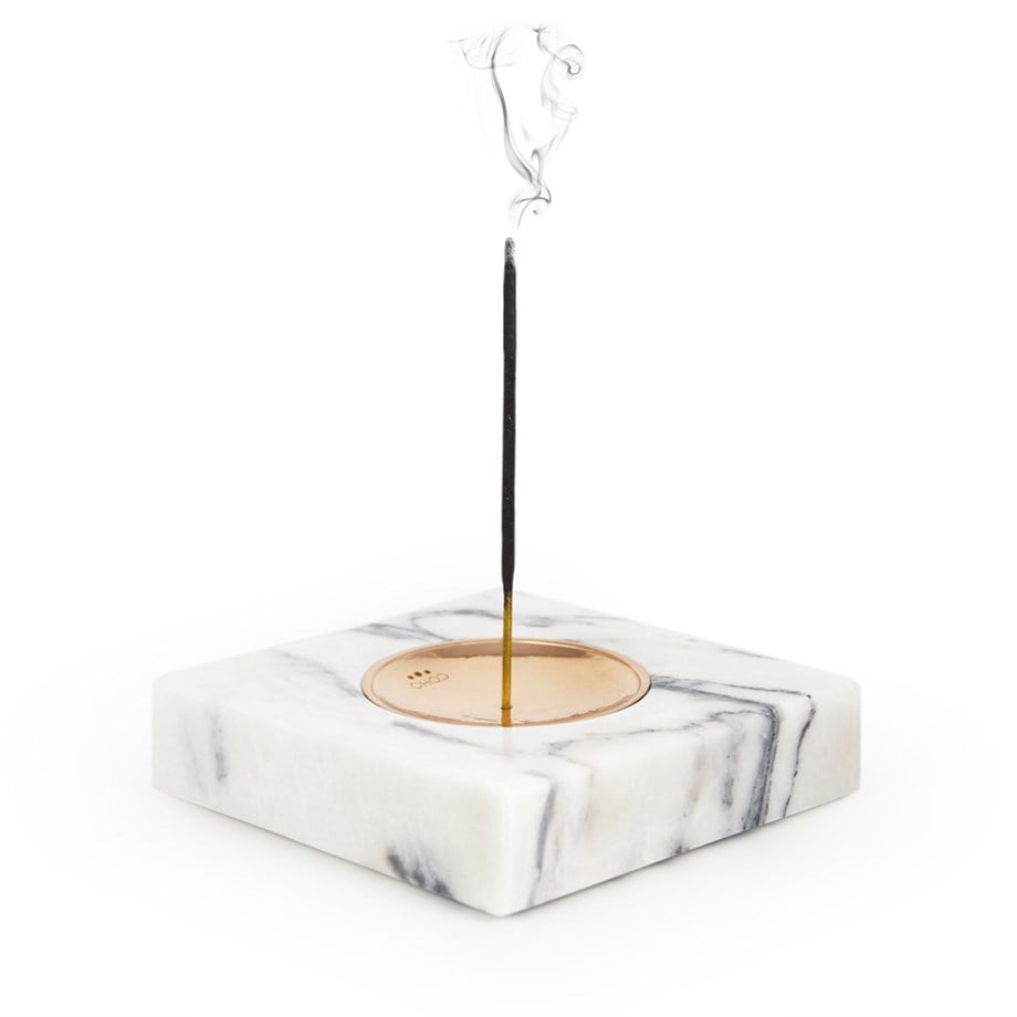 Coho Objet-Coho Crystal Carre Bakır Kaseli Mermer Tütsü Tabağı-Tütsülük-1-Milagron.com