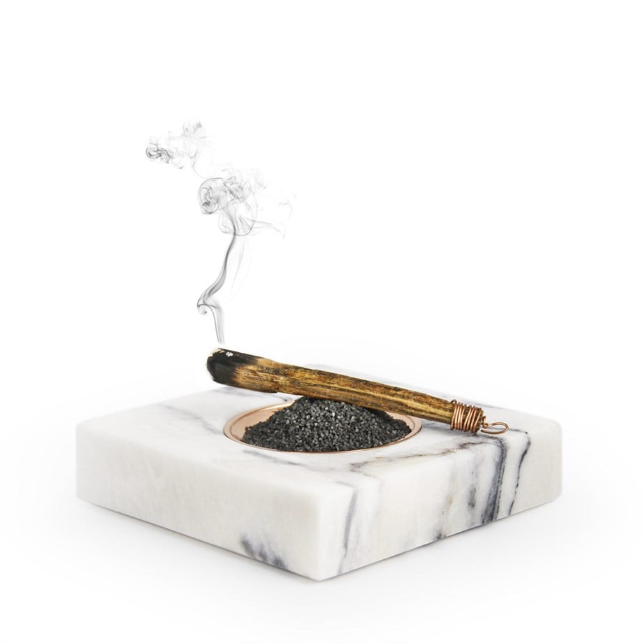 Coho Objet-Coho Crystal Carre Bakır Kaseli Mermer Tütsü Tabağı-Tütsülük-2-Milagron.com