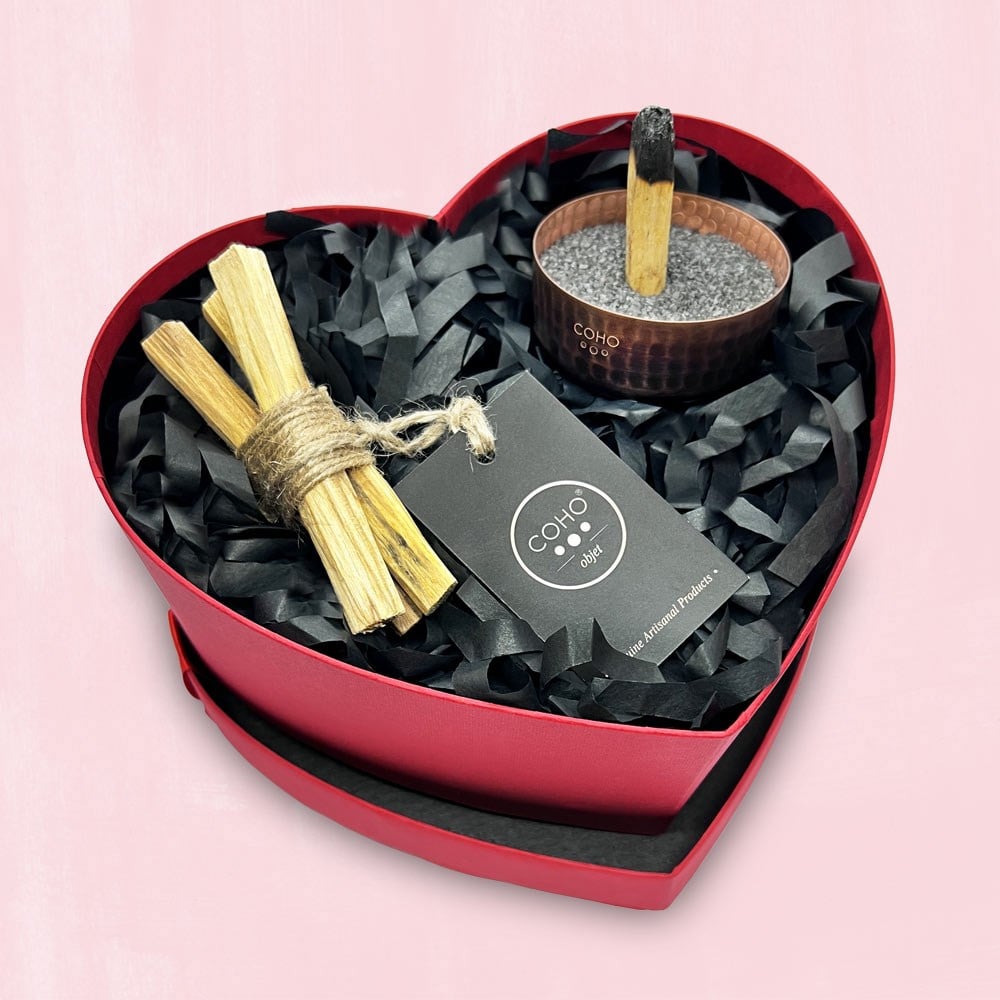 Coho Objet-Coho Love Box Antique Meditation Tütsülük & 3 Palo Santo Tütsü Hediye Seti-COHO Box Hediye Kutuları-1-Milagron.com