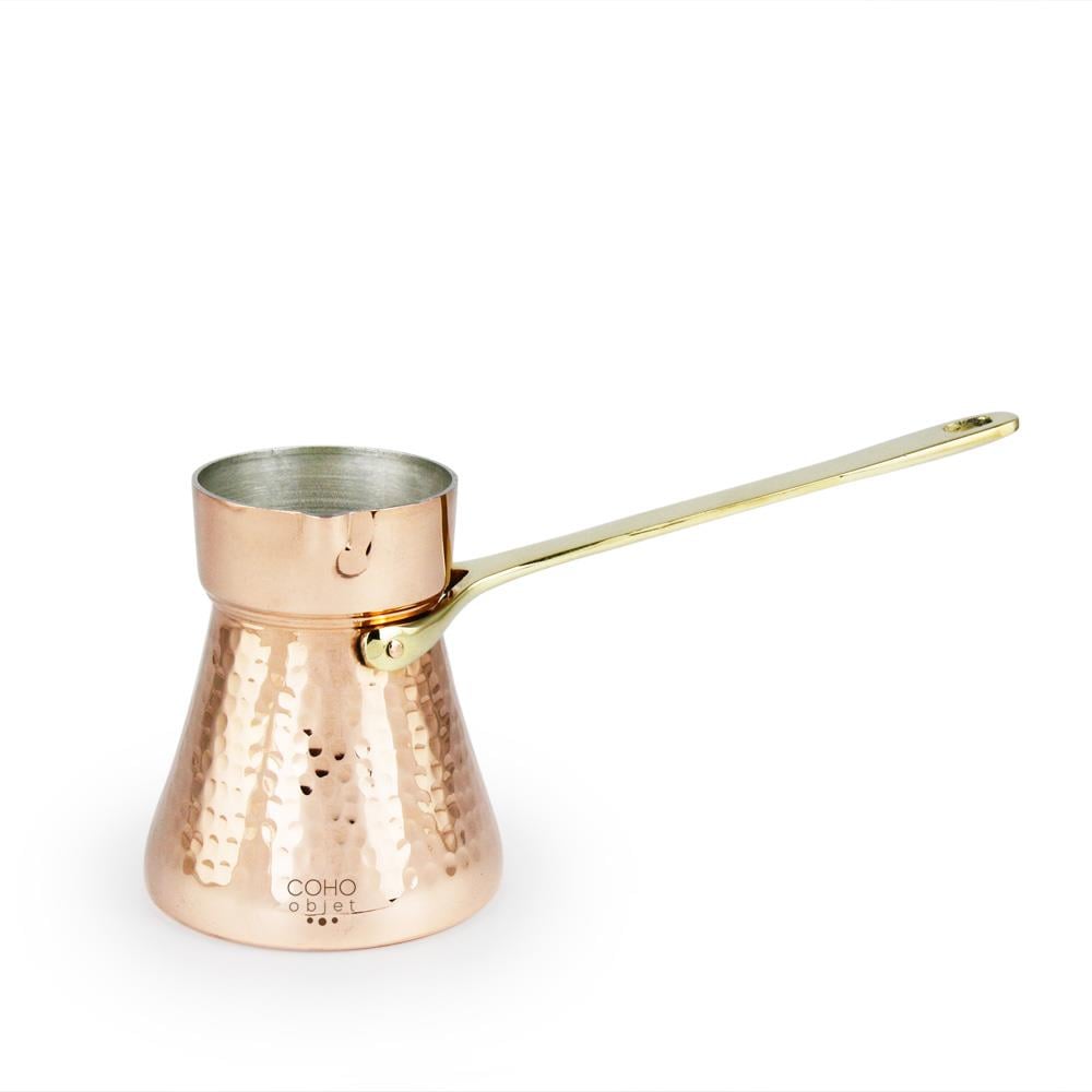 Coho Objet-Coho Lux Hatır Dövme Bakır Türk Kahvesi Cezvesi L-Artisan Serisi Bakır Cezveler-1-Milagron.com