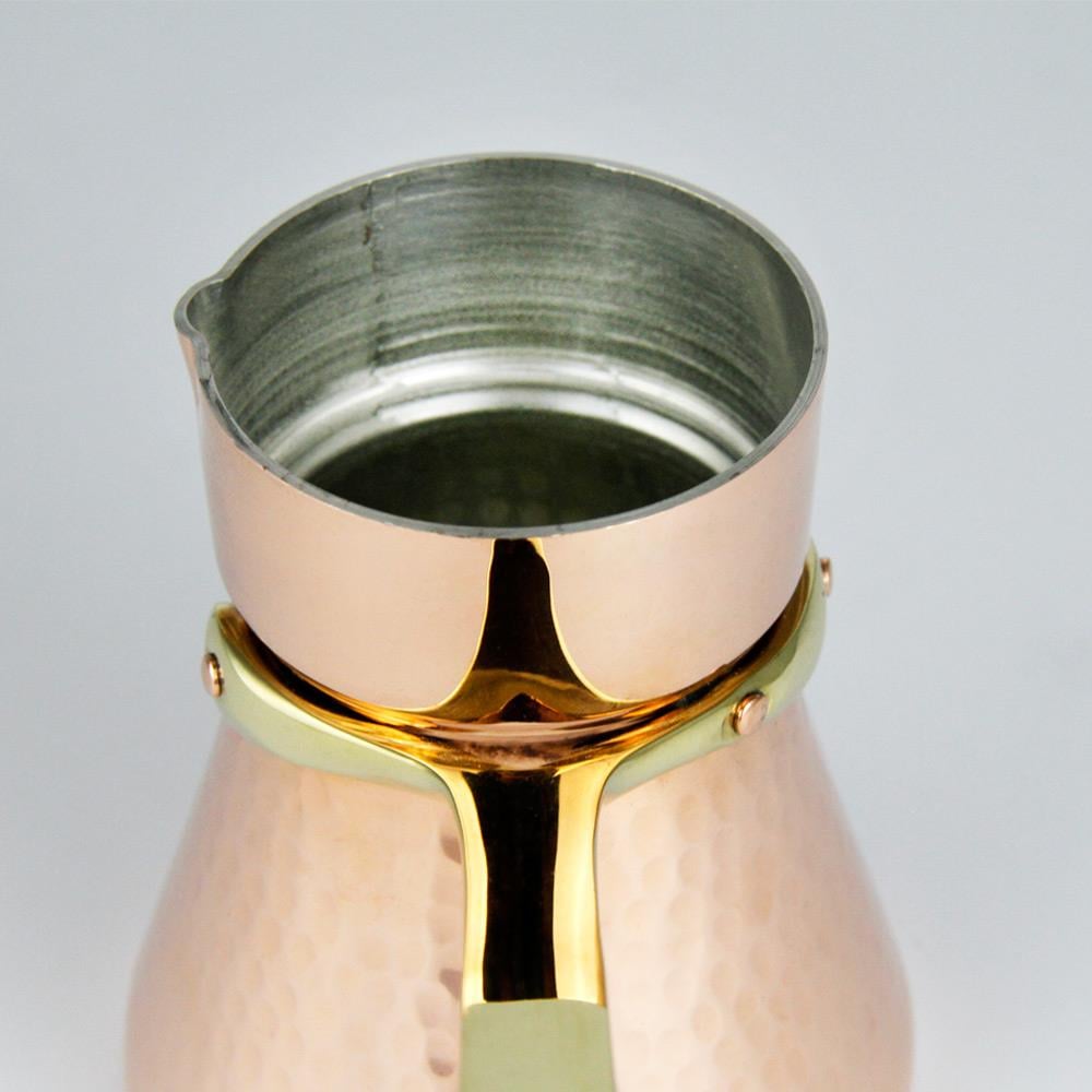Coho Objet-Coho Lux Hatır Dövme Bakır Türk Kahvesi Cezvesi L-Artisan Serisi Bakır Cezveler-3-Milagron.com