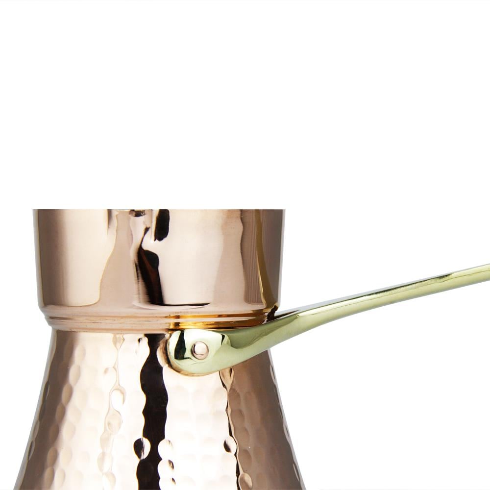 Coho Objet-Coho Lux Hatır Dövme Bakır Türk Kahvesi Cezvesi L-Artisan Serisi Bakır Cezveler-4-Milagron.com