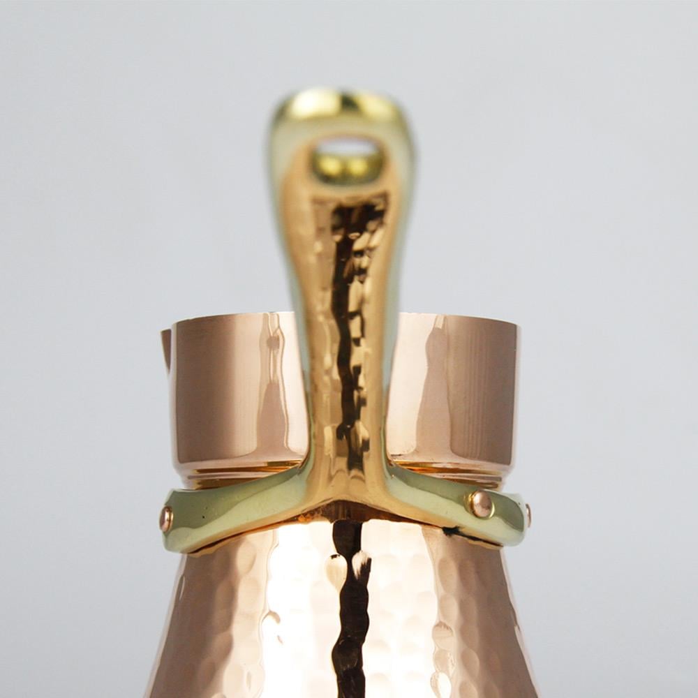 Coho Objet-Coho Lux Hatır Dövme Bakır Türk Kahvesi Cezvesi L-Artisan Serisi Bakır Cezveler-5-Milagron.com