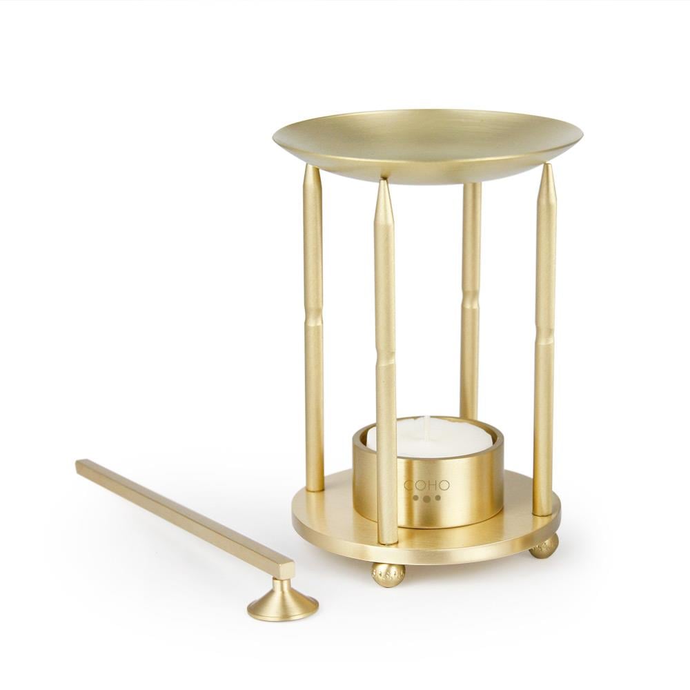 Coho Objet-Coho Lux Pirinç Aromaterapi Buhurdanlık & Mumluk & Mum Söndürücü Set-Buhurdanlık-1-Milagron.com
