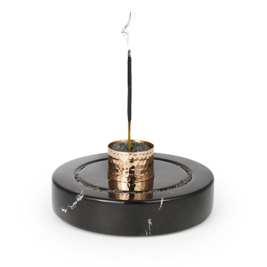 Coho Objet-Coho Magma Circle Bakır Yüzüklü Mermer Tütsü Taşı-Tütsülük-2-Milagron.com
