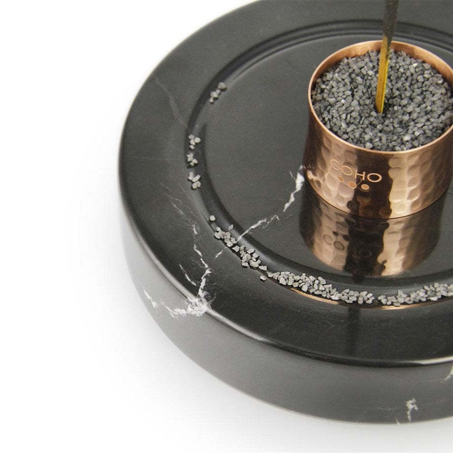 Coho Objet-Coho Magma Circle Bakır Yüzüklü Mermer Tütsü Taşı-Tütsülük-3-Milagron.com
