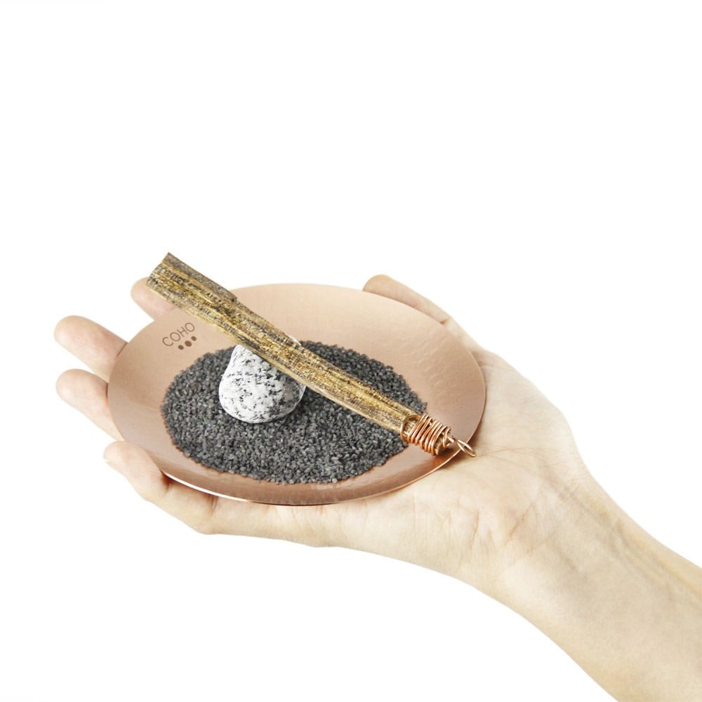 Coho Objet-Coho Matte Namaste Dövme Bakır Mini Tütsü Tabağı-Namaste Serisi Bakır Mini Tütsü Çanakları-7-Milagron.com