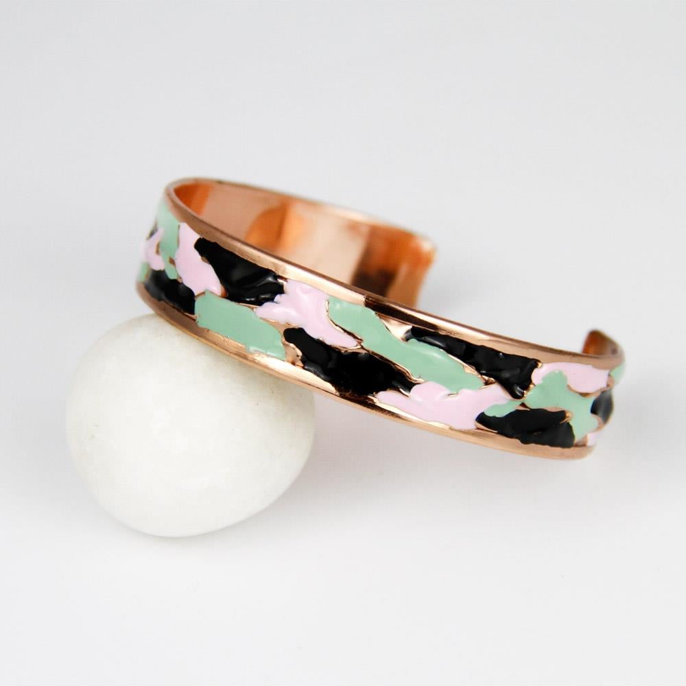 Coho Objet-Coho Mine El İşleme Ground Renkli Bakır Bileklik-COHO Tılsım Takılar-1-Milagron.com