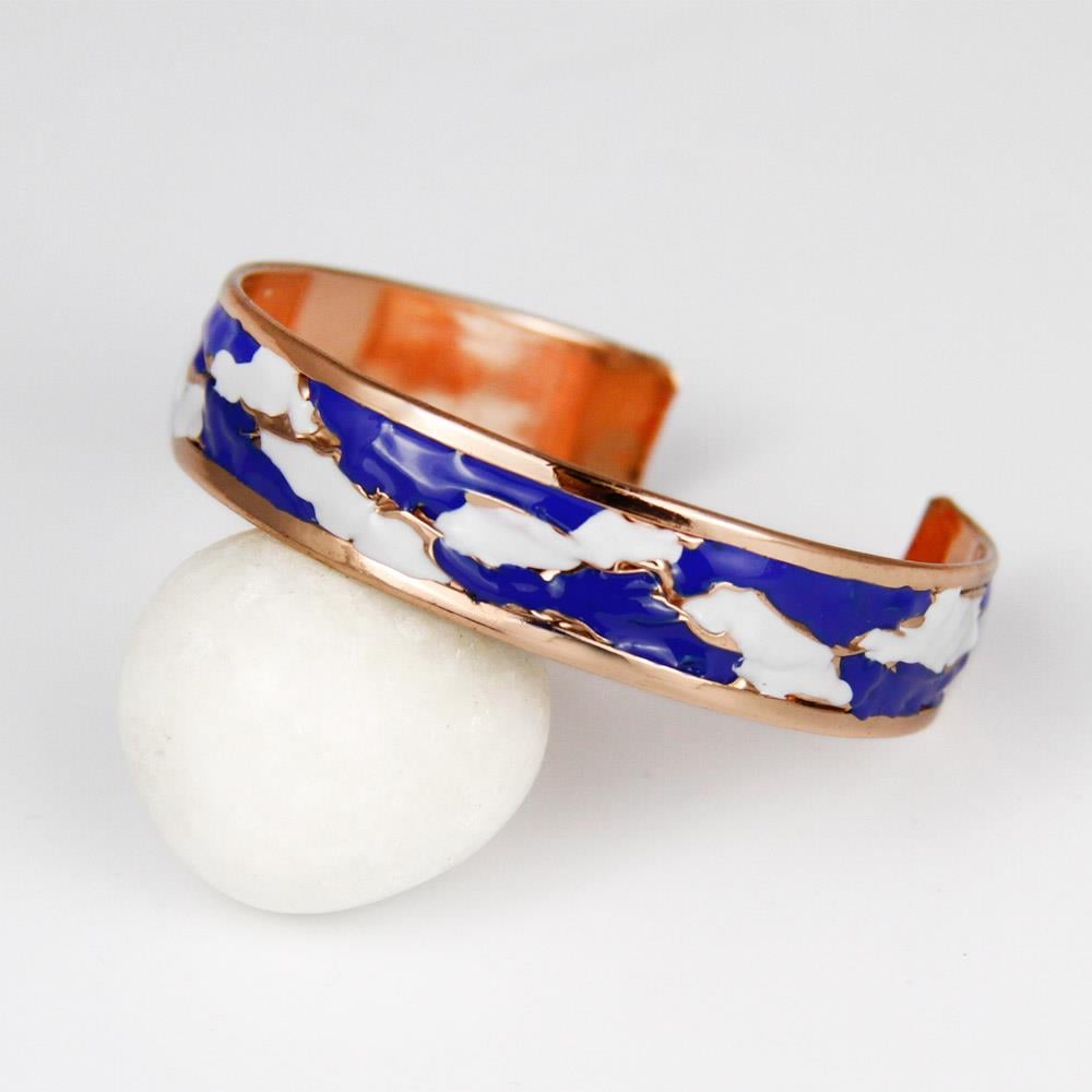 Coho Objet-Coho Mine El İşleme Ocean Renkli Bakır Bileklik-COHO Tılsım Takılar-1-Milagron.com