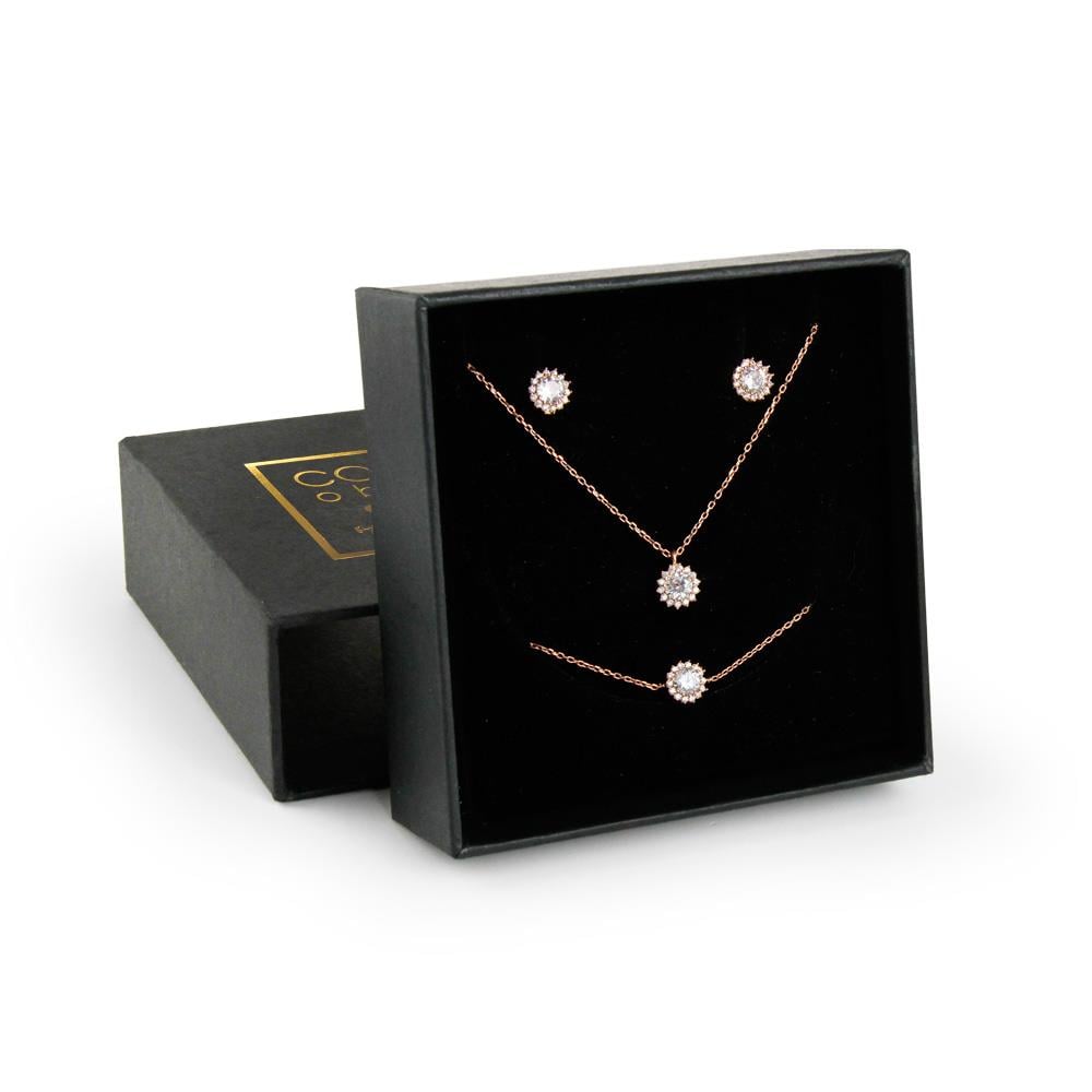 Coho Objet-Coho Silver Crystal Bloom El Yapımı Gümüş Kolye Küpe Bileklik Seti-COHO Silver Takılar-2-Milagron.com