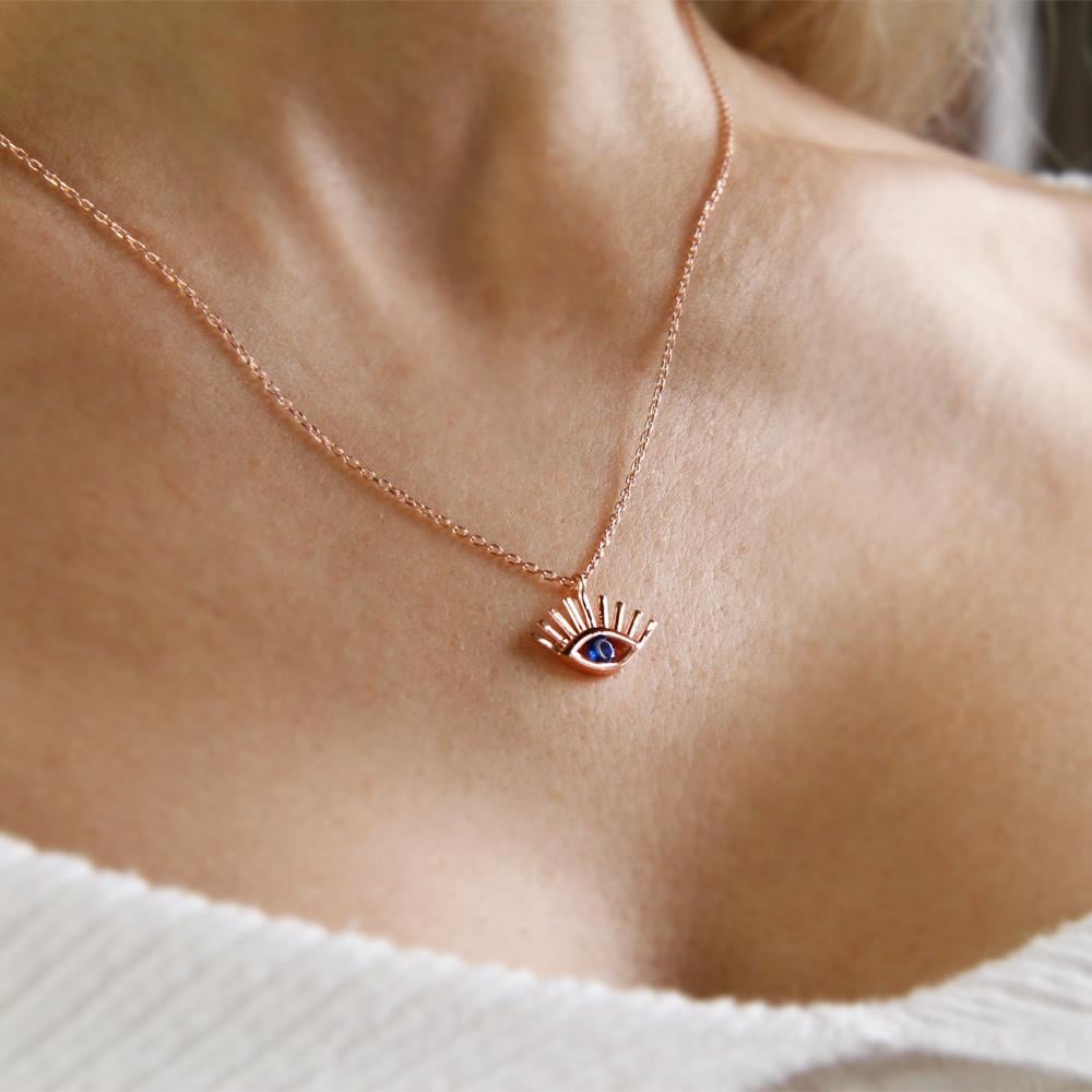 Coho Objet-Coho Silver Seraphic Gaze El Yapımı Gümüş Nazar Kolye-COHO Silver Takılar-2-Milagron.com