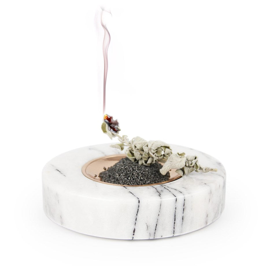 Coho Objet-Crystal Circle Bakır Kaseli Mermer Tütsü Tabağı-Tütsülük-2-Milagron.com