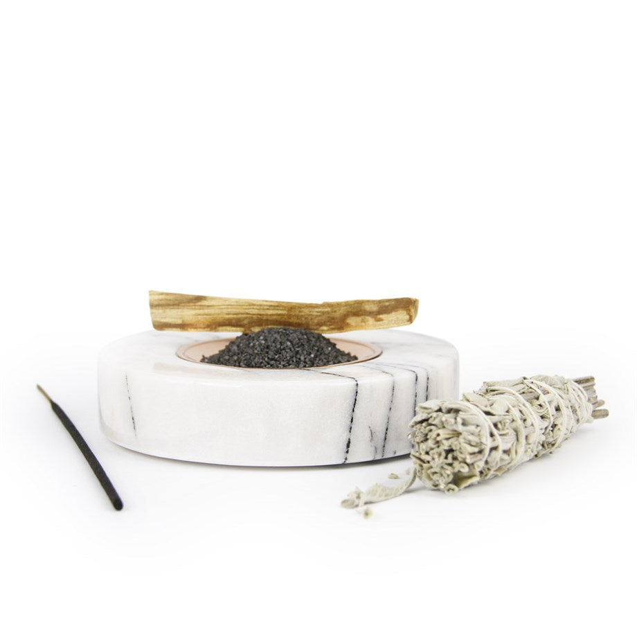 Coho Objet-Crystal Circle Bakır Kaseli Mermer Tütsü Tabağı-Tütsülük-4-Milagron.com