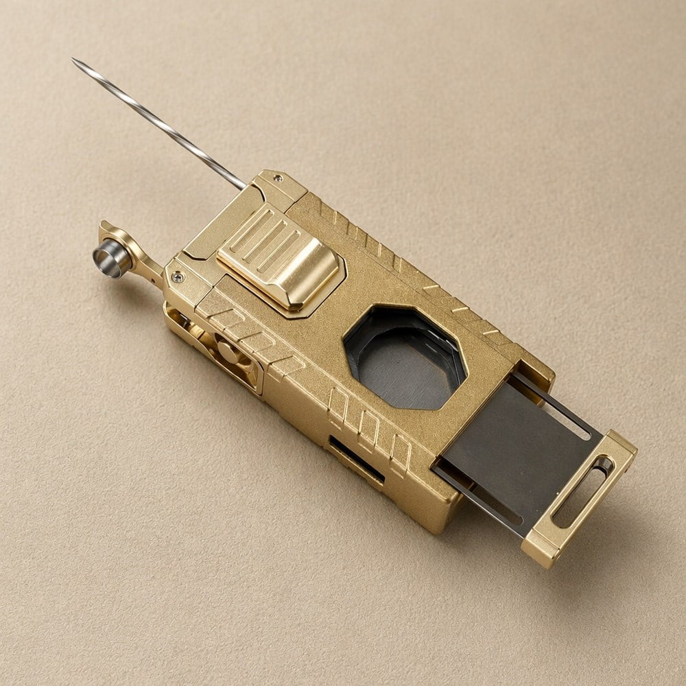 Patron Triple Torch Brass Bıçaklı Puro Çakmağı