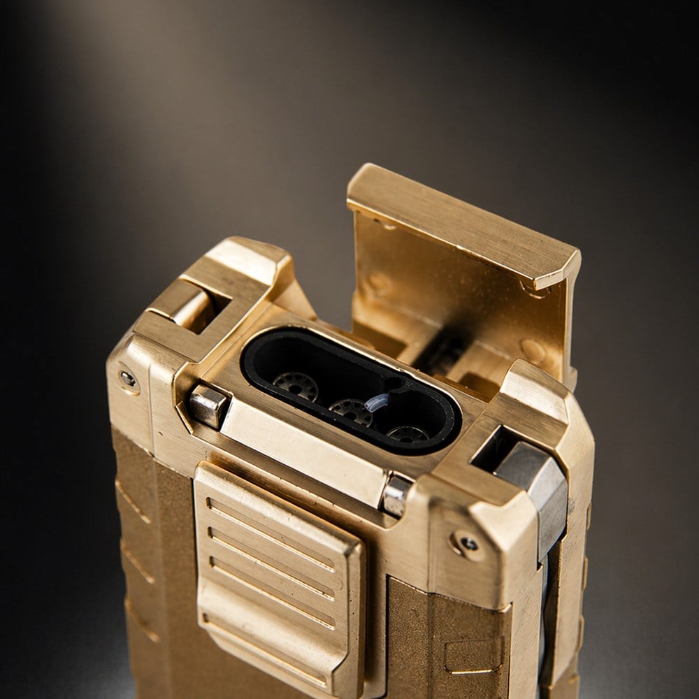 Patron Triple Torch Brass Bıçaklı Puro Çakmağı