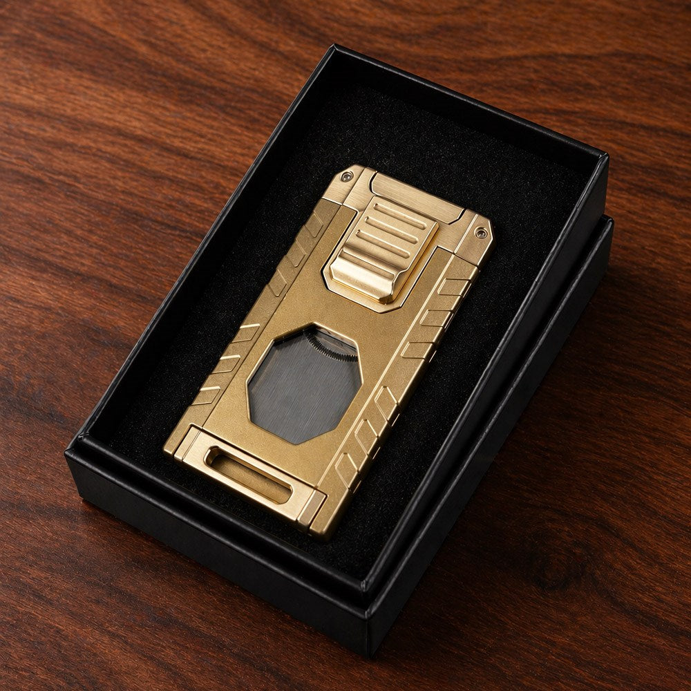 Patron Triple Torch Brass Bıçaklı Puro Çakmağı