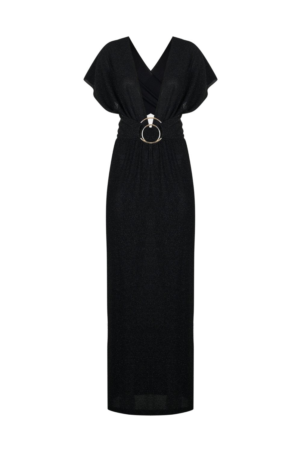 Colección Tansu-New York Adjustable Siyah Simli Uzun Elbise-Elbise-1-Milagron.com