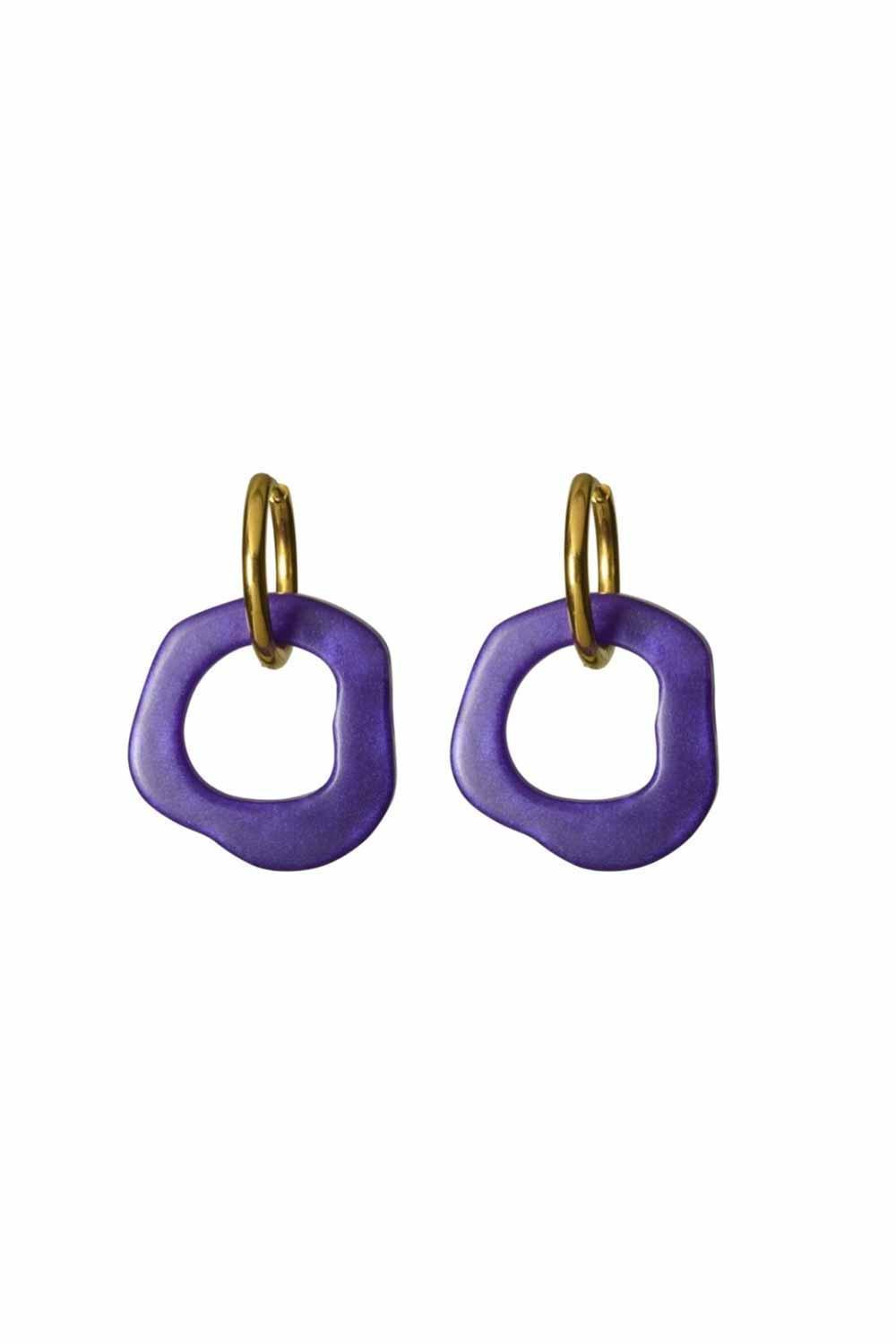 Color Manifesto-Ear Candy Mini Purple Küpe-Küpe-1-Milagron.com