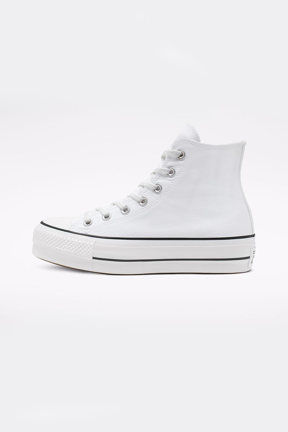 Converse-Canvas Platform Chuck Taylor All Star Hi White/Black/White-Sneakers-4-Milagron.com