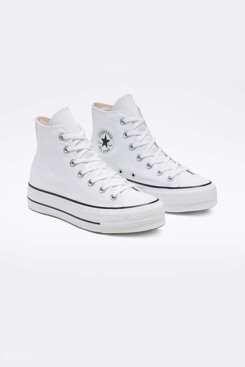Converse-Canvas Platform Chuck Taylor All Star Hi White/Black/White-Sneakers-6-Milagron.com