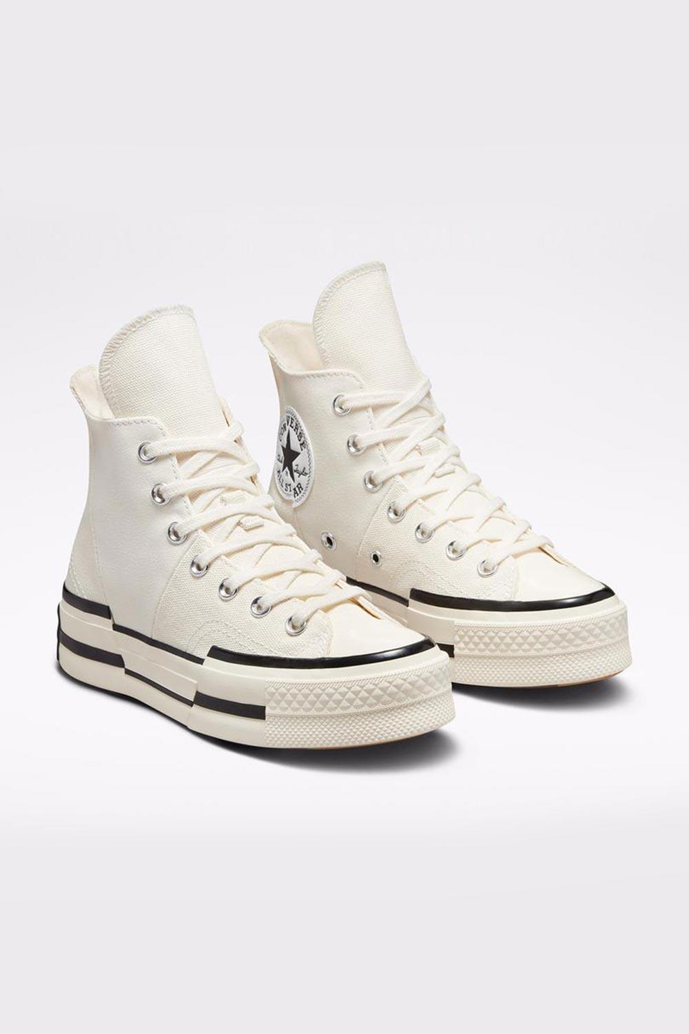 Converse-Chuck 70 Plus Hi Canvas Egret/Black-Sneakers-4-Milagron.com