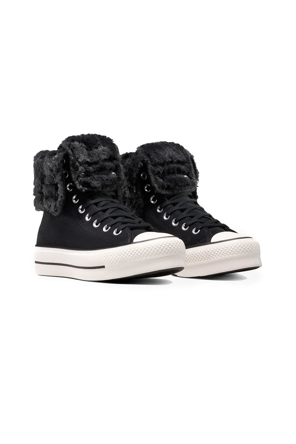 Converse-Chuck Taylor All Star Fold Over Lift Kadın Siyah Süet Sneaker-Sneakers-4-Milagron.com