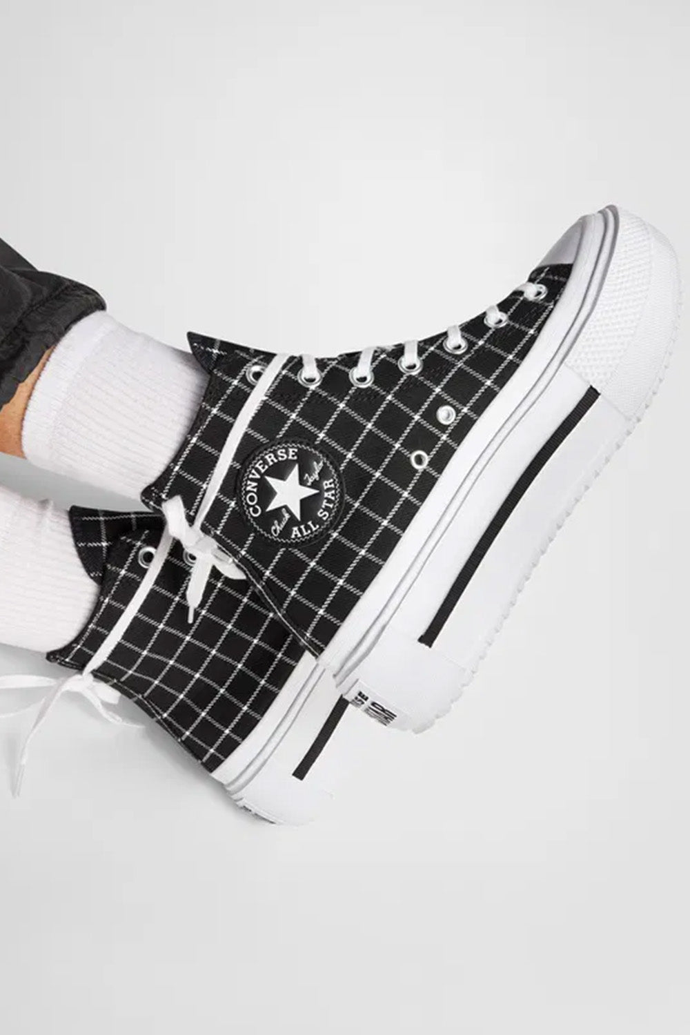 Converse-Chuck Taylor All Star Lift Double Stack Platform Plaid Ekoseli Kadın Bileklli Sneakers-Sneakers-6-Milagron.com