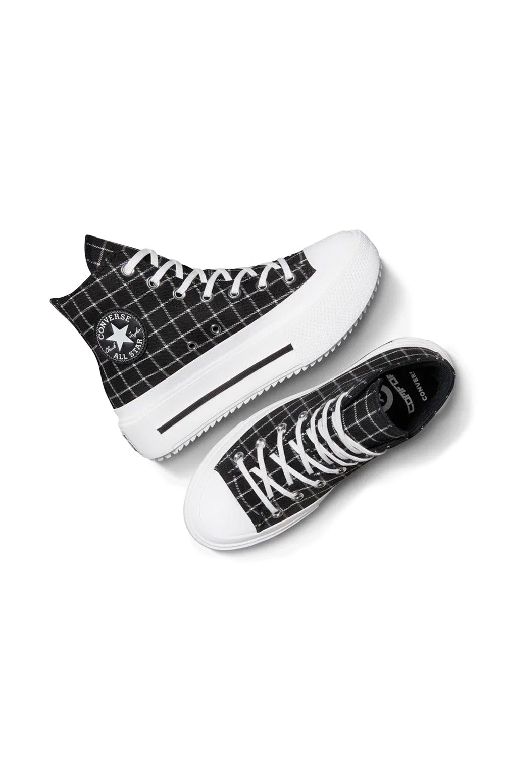 Converse-Chuck Taylor All Star Lift Double Stack Platform Plaid Ekoseli Kadın Bileklli Sneakers-Sneakers-9-Milagron.com