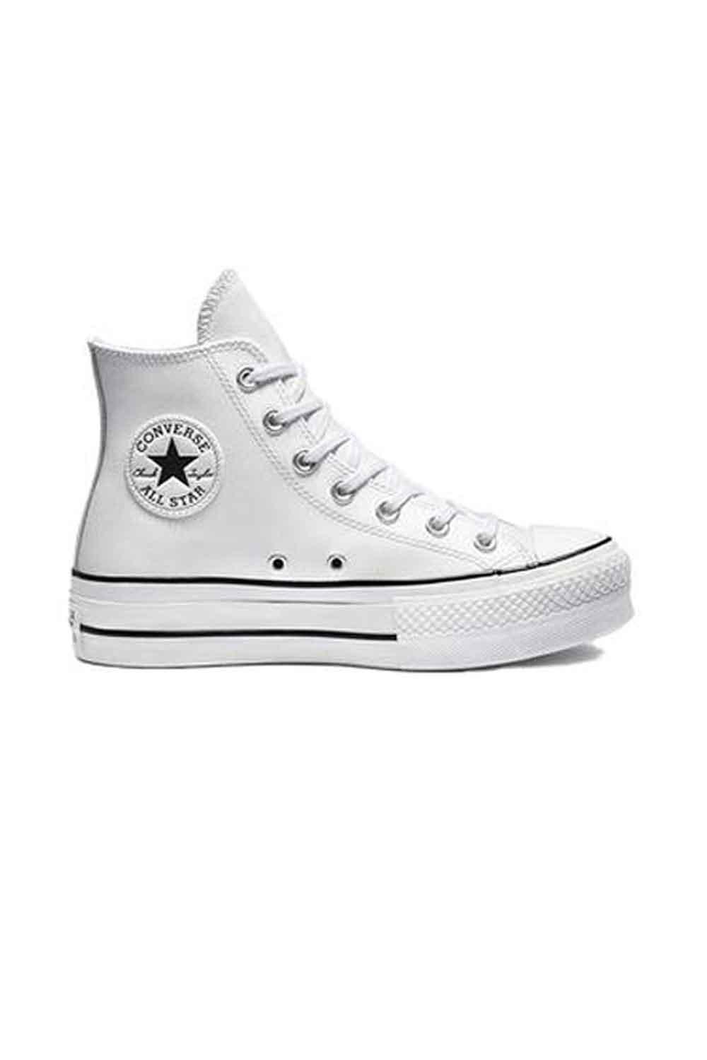 Converse-Clean Leather Platform Chuck Taylor All Star White/Black/White-Sneakers-1-Milagron.com