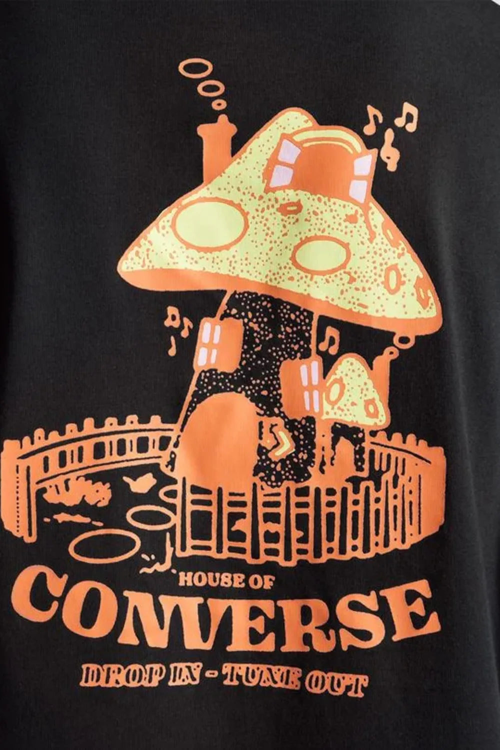 Converse-Mushroom Cottage T-Shirt Black-T-Shirts-4-Milagron.com