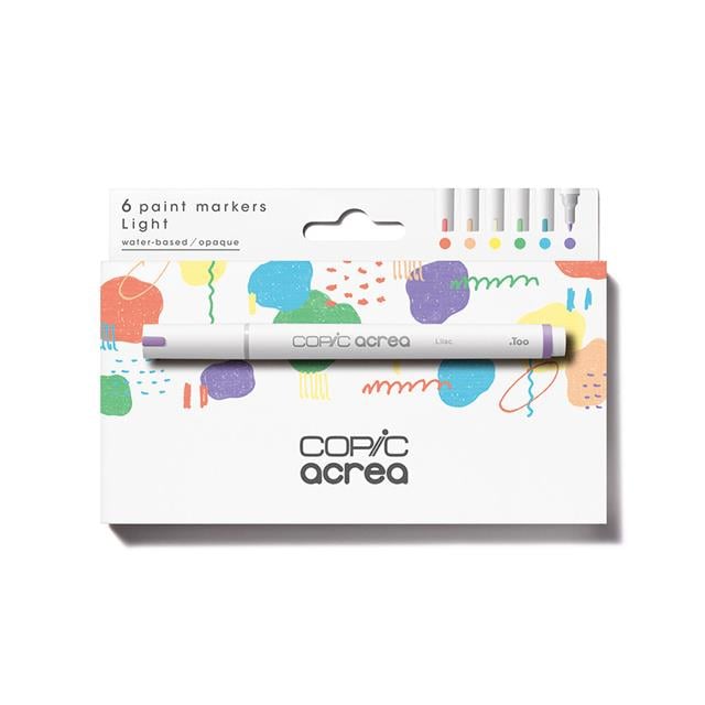 Copic-Acrea Paint Marker Set Of 6 Light Colours-Çizim Kalemi-1-Milagron.com
