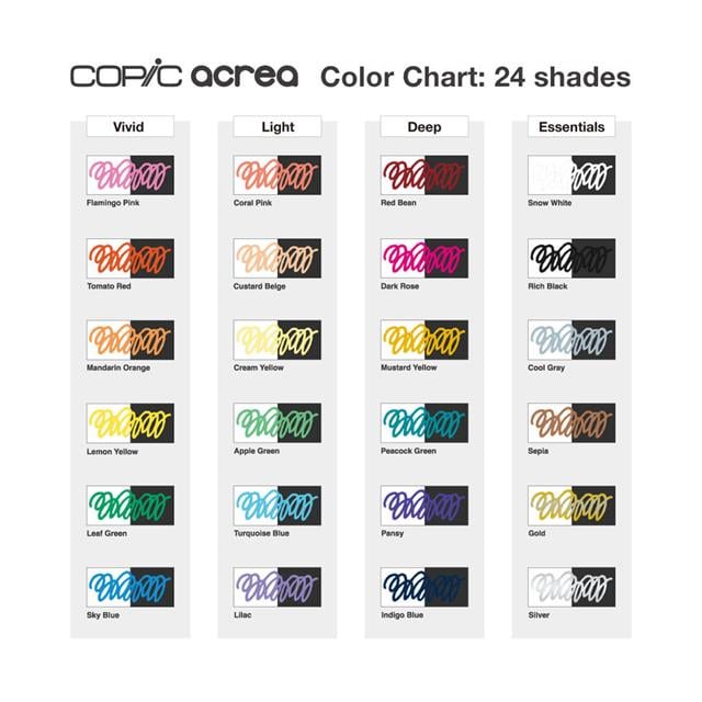 Copic-Acrea Paint Marker Set Of 6 Light Colours-Çizim Kalemi-11-Milagron.com